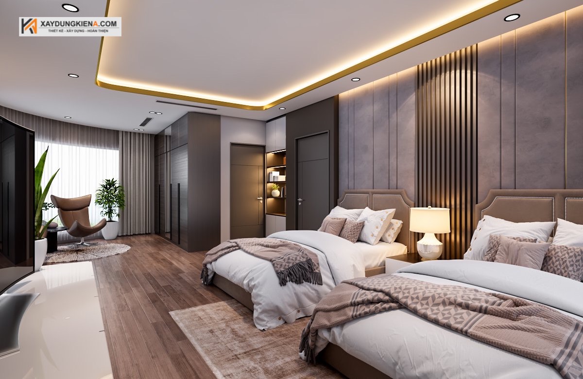 thiết kế nội thất căn hộ cao cấp phòng ngủ khách