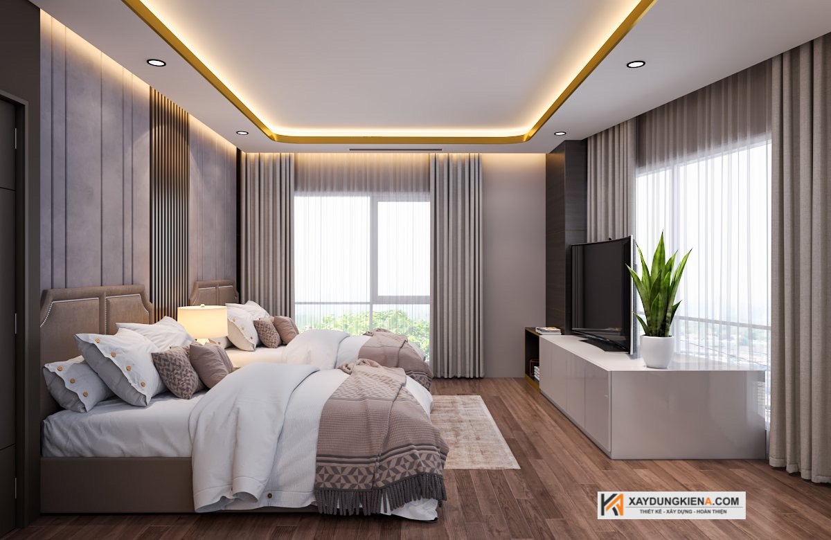 thiết kế nội thất phòng ngủ căn hộ cao cấp